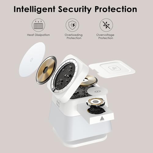 Minthouz 3 in 1 Charging Station for iPhone, Wireless Charger for Apple, MagSafe Charger with Night Light, 360° Rotation, Compatible with iPhone 16, 15, 14, 13, 12 Pro, Apple Watch & AirPods Pro 4/3/2 — view 6