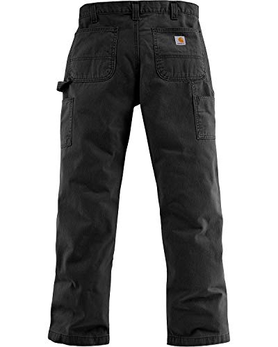 Carhartt Salopette pantalon coupe décontractée en sergé délavé, pour hommes, W34/L30, noir, 1