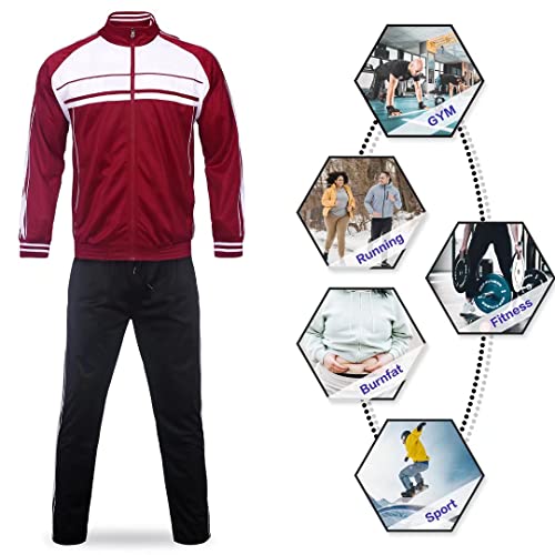 Megub agasalho esportivo 2 peças para homens roupa esportiva conjunto de moletom clássico leve, Borg