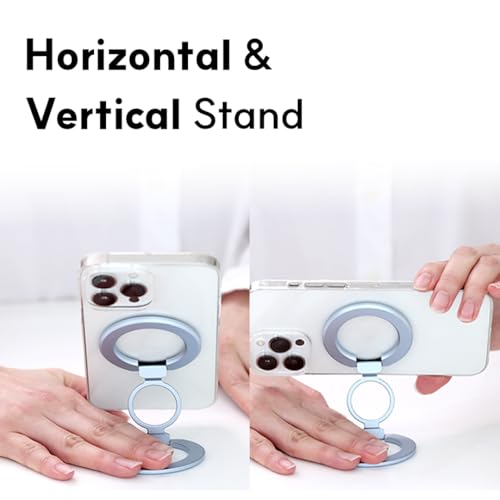 Image of Phone Ring Holder for MagSafe Case, Strong Magnetic Cell Phone Grip, 360 Rotation Kickstand Compatible with iPhone and Android.