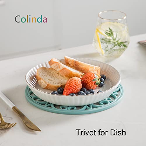 Silicone Trivet Mat - Non-Slip & Heat Resistant Kitchen Hot Pads For Countertops & Table - Kitchen Trivets For Hot Dishes & Cookware - Hot Pot Holder For Pots & Pans - Turquoise,Set Of 3 #TOP2