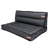 Rexproduct Bergamo palettenkissen, palettenpolster Outdoor, europaletten Kissen für Balkon, In Europa hergestellt, Palette Kissen Lounge, Set (Sitz- und Rückenkissen) palettenkissen 120x40 Dunkelgrau