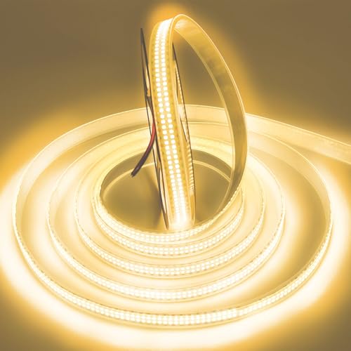 Image of SUYOOULIN LED Strip Lights, 16.4ft Dimmable DC 12V SMD 2025 Double Rows 3120 LEDs 65000LM Super Bright LED Ribbon Strip, Tube Waterproof IP67 for Home Party Decoration (Warm White 3500K)