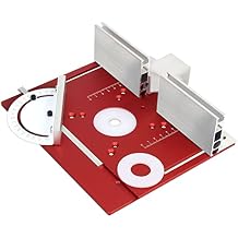 Aluminium Router Table Insert Plate,Woodworking Benches Router Flip Plate W/Miter Gauge Guide Aluminium Fence Sliding Brackets,Multifunctional Trimming Engraving Table,MG-054RD