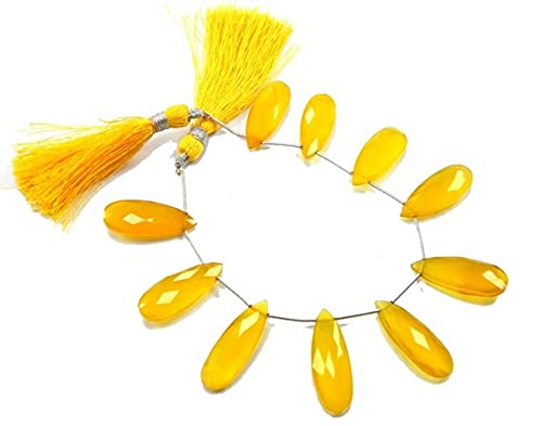 Calcédoine jaune perles poires facettées briolettes 10x26-11x27 mm fil de 8 pouces LKBEADS