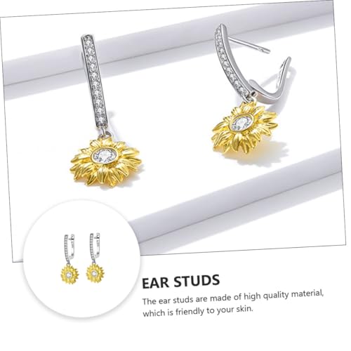 Pendientes de girasol para vestidos de verano joyas de plata Healeved 3
