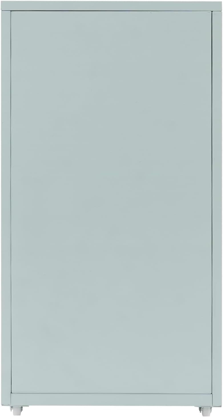 7-Drawer Bedside Table Storage Cabinet Mobile File Cabinet with 4 Wheels for Living Room Study Office (Grayish Green)