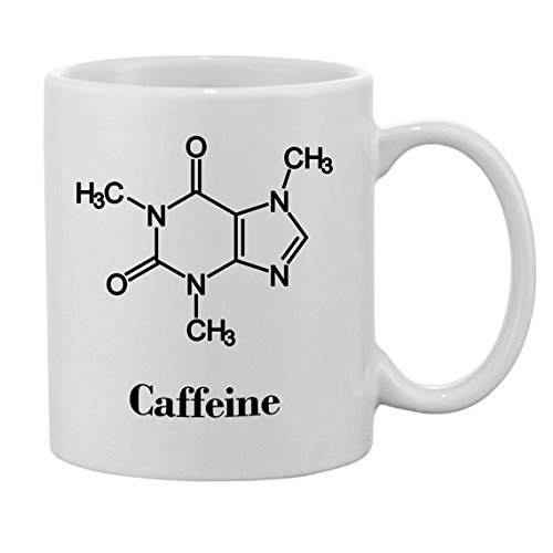 Taza de cafeína con fórmula química, novedosa ciencia geek