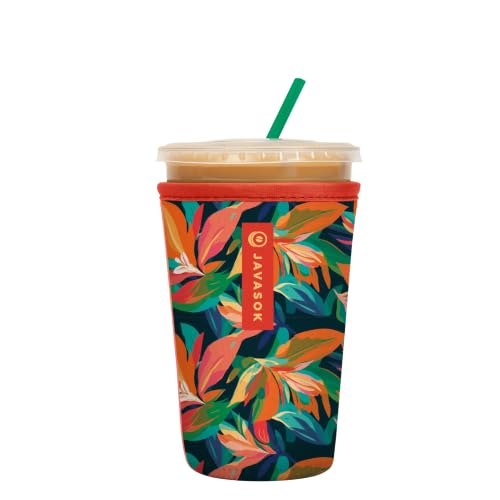 Sok It JavaSok Iced Coffee & Cold Soda Insulated Neoprene Cup Sleeve (Jungle Jive, Medium: 22-28oz)