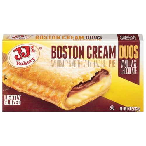 JJ's Bakery, Lightly Glazed Boston Cream Duos Vanilla And Chocolate