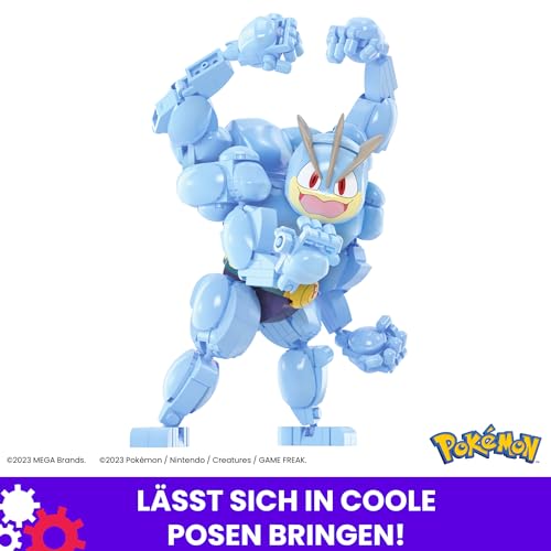 MEGA Pokémon Machomei - 399-teiliges Bauset zum erstellen Einer detailreichen Figur, 18 cm groß, boxt mit den Armen nach vorne, für Kinder ab 3 Jahren HTH70