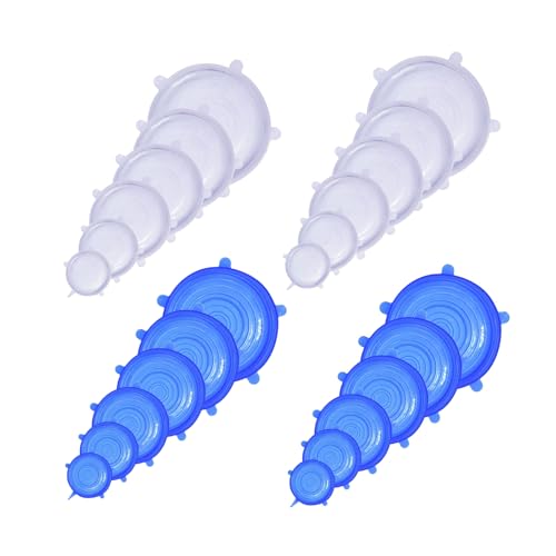 DigHealth Silicone Stretch Lids, 24 Pack of Silicone Food Covers, BPA and Expandable to Fit Various Shape of Containers, Dishes, Bowls, Safe in Dishwasher, Microwave and Freezer