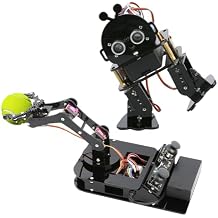4 DOF ESP32 Robotic Arm Kit & Bipedal Robot Kit Compatible with Arduino IDE, Electronic Programming Project/STEM Education/Science Coding Kit for 12+ Teens & Adults Unique Gifts