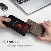Tomylv Geldbörse Herren, RFID Schutz Portmonee Herren Magnetverschluss, Pop-up Kartenetui mit 8 Kreditkartenetui mit Banknotenfächer, Münzfach, Ausweisfenster Geldbeutel Herren – Braun – Ansicht 3