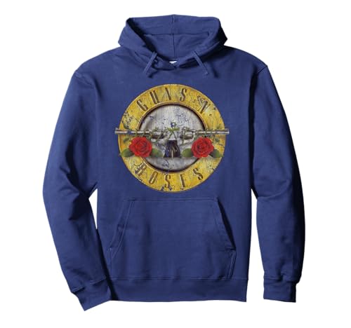 Image of Official Guns N' Roses Vintage Logo Navy Blue Pullover Hoodie