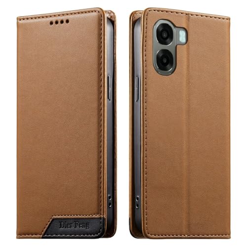 Étui cuir premium marron OPPO A55 5G A54S A54 protection luxe à rabat magnétique