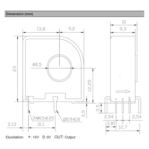 Capteur de Courant à Effet Hall avec Sortie Variable 2,5 V Transformateur CT - 3