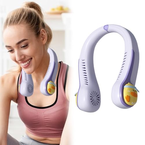 Ventilador de cuello portátil USB con 3 velocidades para viaje 4