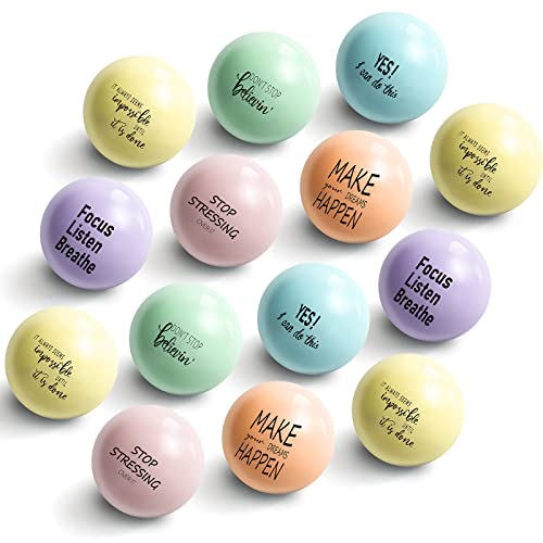 Skylety Motivational Stress Balls for Kids and Adults Stress Relief Balls with Motivational Quotes Hand Exercise Balls to Relieve Anxiety and Stress (6 Pieces,2.5 Inch)