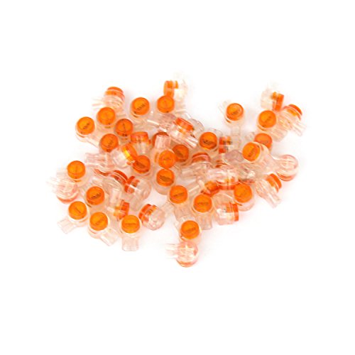 Ytian 50Pcs Connecteurs épissure UY câble Bouton Transparent Orange hermétique