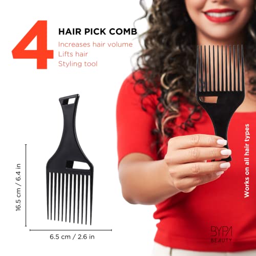 Detangling Brush For Black Natural Hair With Box 4Pcs | Styling Hair Brush And Comb For Women And Men | Hair Brush Set For Coily, Wave, Thick, Black, Natural, Straight, Fine, Wet Or Dry Hair | Include: Scalp Massager/Shampoo Brush, Detangler Hair Brush, Flexible Detangling Brush, Afro Pick Comb | Pain Free Adds Shine, Anti Frizz | Gift For Women #TOP4