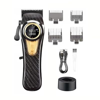 DAXXIN Hair Clippers, Hair Trimmer Brushless Motor Battery Powered Clipper Commercial with Charging Base