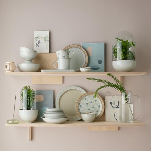 Denby - Heritage Atrium Small Plates Set of 4-6.7in Natural Ceramic Everyday Side, Appetizer Plates - Stoneware Dishwasher & Microwave Safe Tableware - Scratch Chip Resistant Dinnerware