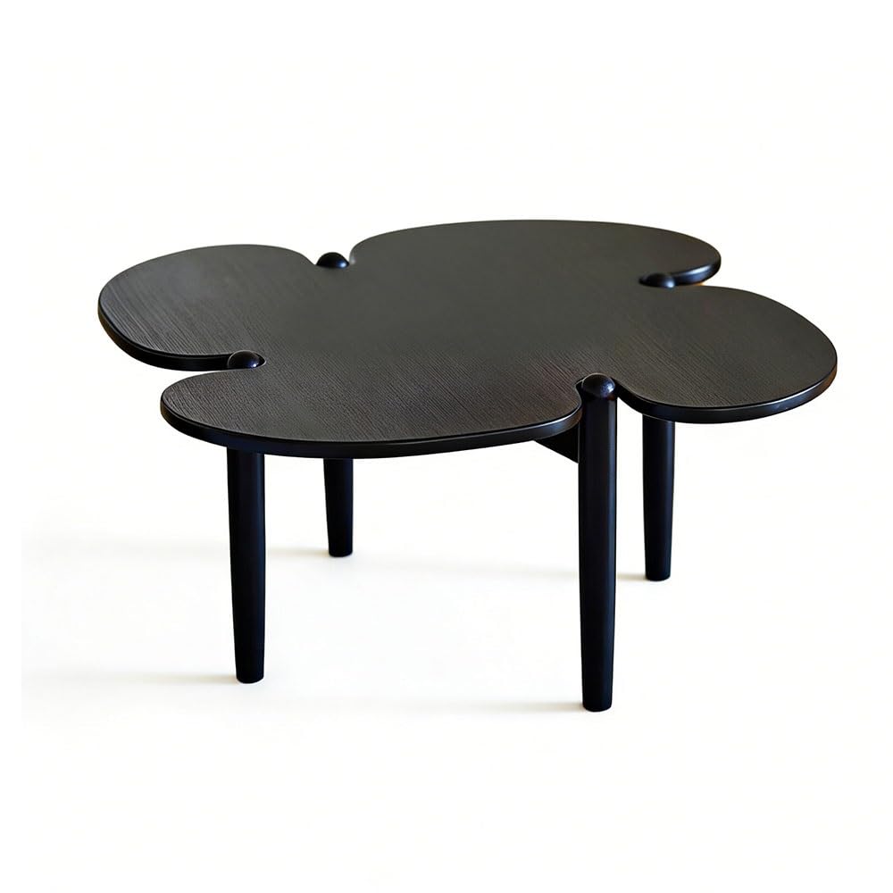ZTHYSHOZ Side Table Clover-Shaped Wood Coffee Table with Minimalist Legs Easy Assembly