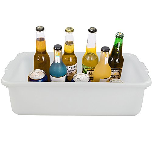 Morcte 3-Pack Commercial Bus Box, Plastic Bus Tub/Wash Basin, White