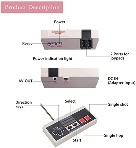 Image of Omeron TV Games with AV Output Classic Game Console 620 Inbuilt Video Games and 2 Classic Controllers, Classic Inbuilt Game Like Super Mario Bros, Contra, Double Dragon 2, Duck Hunt, F1 Race Etc