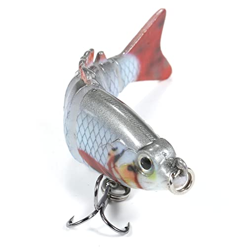 Jiangtao Isca de natação multiarticulada 6 cm 4,7 g 6 segmentos artificial realista mini dura isca d