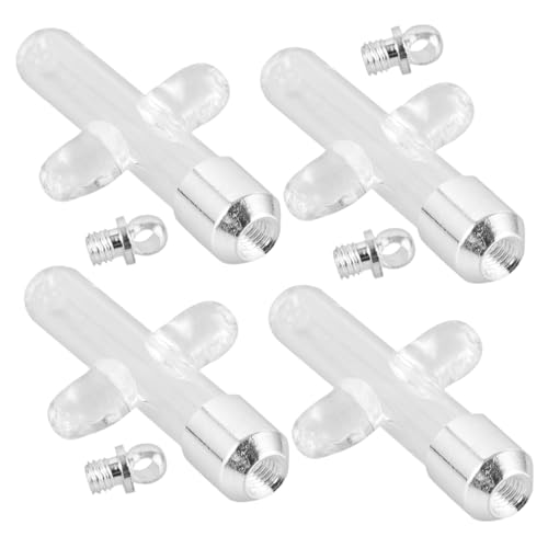 OSOLADY 4 Piezas colgante de botella de vidrio decoración pequeño botellas conformado mini de vidrio vial decorativo vial de vidrio vial favores de la boda aleación Transparente