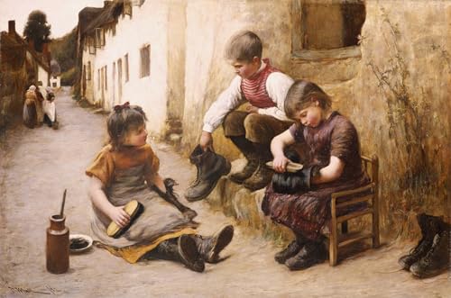 Peinture Les bottes de papa White tableau décoration murale salon canvas 60x90cm
