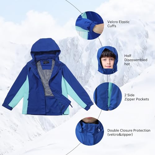 Image of Girls Boys Rain Jackets, Lightweight Waterproof Kids Rain Coats with Hood Windbreakers for Kids