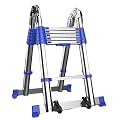 Telesladdercopiladders Homecopiladder 20 Ft Button Retraction Aluminumextension Extendable Ladder 330Lbs Capacity Extension Ladders Marriage