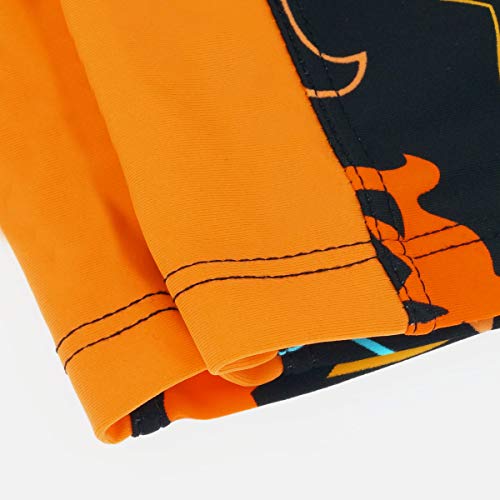 Boys Chlorine Resistant Jammer Drawstring Mesh Lined Sun Protection Swimming Trunks 8-10T Shark Orange #TOP5