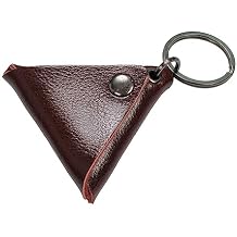 Guitar Pick Holder, Portable Guitar Pick Case with Keyring, PU leather Plectrums Bag for storage Picks Brown