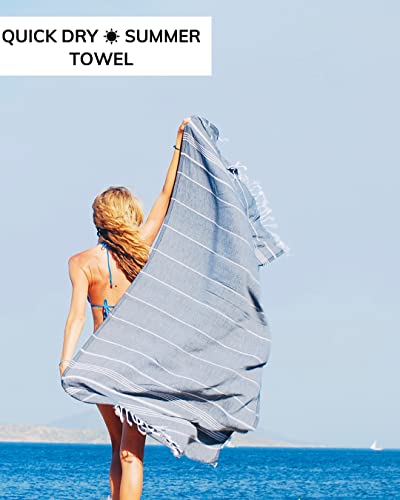 Washup Towel Peshtemal,%100 Turkish Cotton, Absorbent And Quick Drying, For Bath, Camping,Beach (Dark Gray) #TOP4