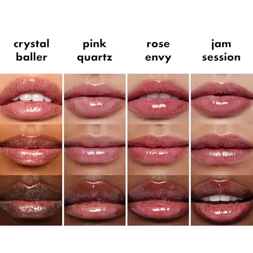 e.l.f. Glow Reviver Quad Goals Lip Oil Kit, 4 Hydrating, Non-Sticky Glossy Tinted Lip Oils, Lip Gloss Set, Moisturizing Lip Care, Vegan & Cruelty-Free