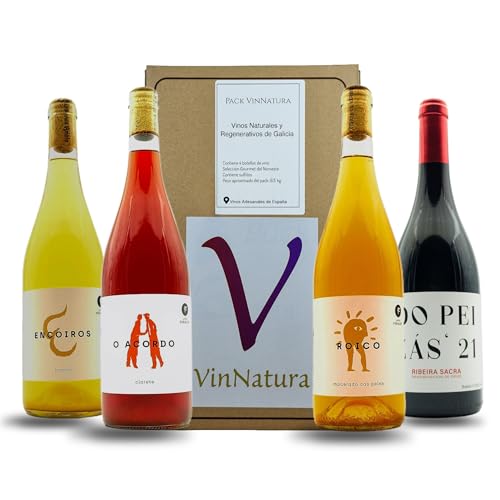 VinNatura | Pack 4 Botellas – Vinos Naturales Gallegos de Edición Limitada y Mínima Intervención | Selección de Vinos Gourmet del Noroeste