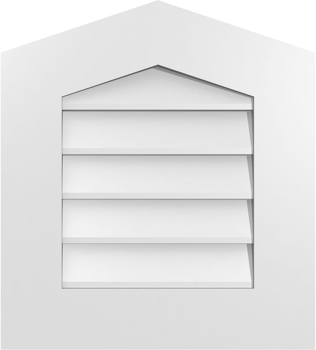 GVSPE18X2001SN-04 Peaked Top Standard Frame, Primed Tan Signature Series Surface Mount Gable Vents, 18-in. W x 20-in. H
