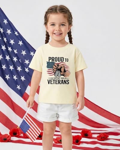 Bellkendda Toddler Memorial Day Shirt for Kids Boys Girls 4th of July T-Shirts 250th American Flag Tee Short Sleeve 2-8 Years