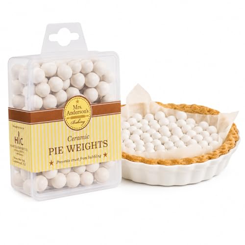 Mrs. Anderson's Baking Ceramic Pie Crust Weights, 135 Count, Natural Stoneware, For Blind Baking Pie Crusts And Tart Shells With Even Baking Results