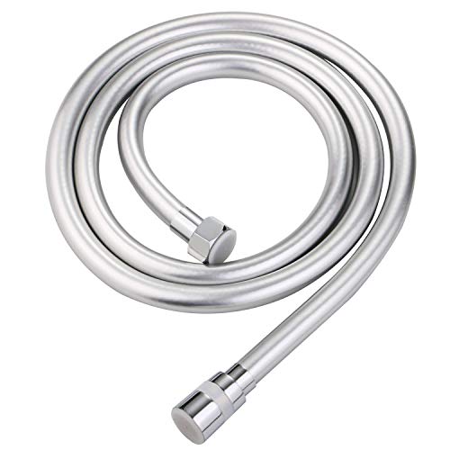 Tubo Doccia Liscio In Pvc 2,0m, Tubo Flessibile Argentato Flessibile per Doccia A Mano, Tubi Doccia Senza Pieghe Con Connettori G1/2', Flessibile, Antipiega E Rotazione A 360