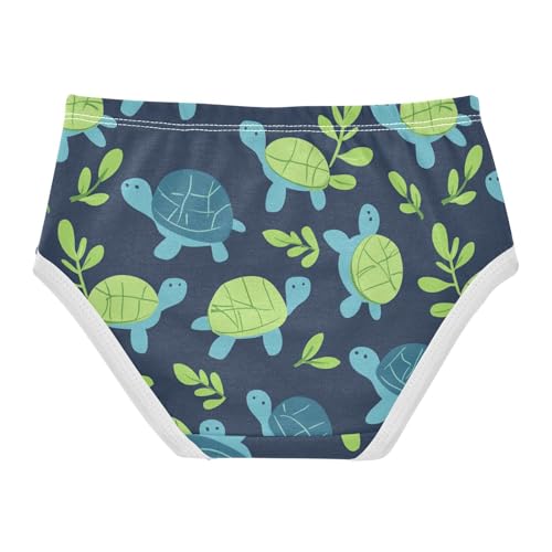 Wusikd Cute Turtle Girls' Underwear Cotton Blue Girls Briefs Soft Toddler Underwear 2T2