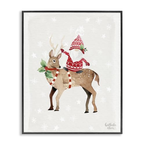 Santa Claus Gnome Reindeer Holiday, 24 x 30 Inch Framed Giclée Print