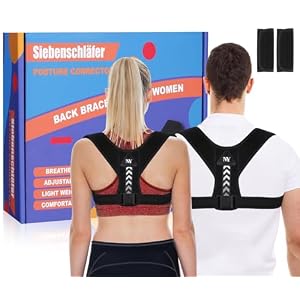 Siebenschläfer Posture Corrector Upper Back Brace Neck Shoulder Back Support Brace Pain Relief Belt For Women Men Braces Spine Straightener Breathable & Adjustable