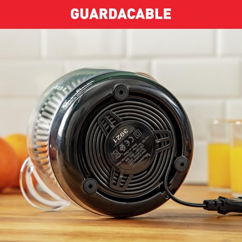 Moulinex Exprimidor Compacto de 25 W con Jarra Transparente Desmontable de 0,45 L, Cono de Doble Sentido, Apto para lavavajillas, De pástico, PC120870