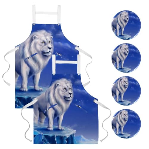 Tablier de serveuse multicolore lot de 2 pour bistrot et nettoyage maison