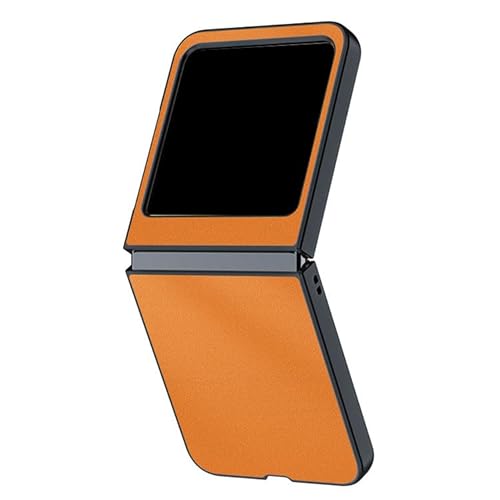 KOOLRIVER�EFor Razr 70Ultra �P�[�X �ϏՌ� PU���U�[ �}�b�g �܂肽���݌^ �V���v�� �J�o�[(�I�����W)